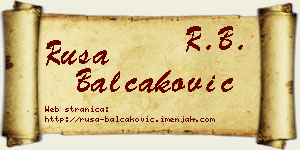 Rusa Balčaković vizit kartica